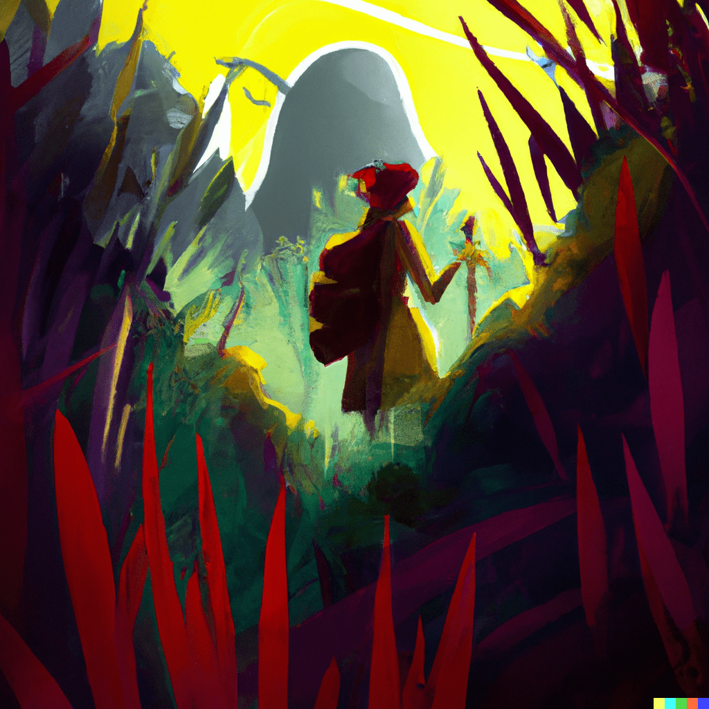 DALL·E 2023-03-07 15.53.34 - digital art image of an explorer in the wild. use bright colors-min
