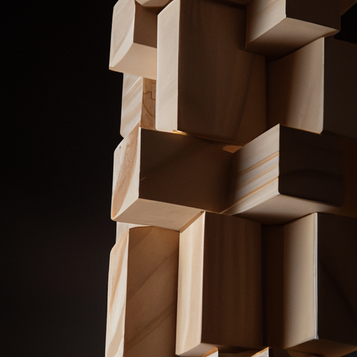 a structure that is made out of wooden building blocks