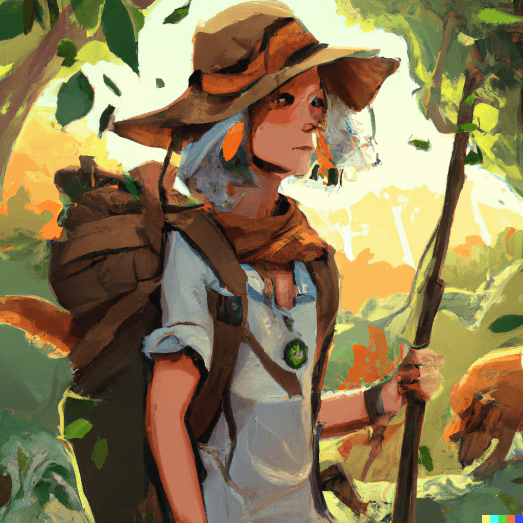 DALL·E 2023-03-07 15.53.38 - digital art image of an explorer in the wild. use bright colors-min DALL·E 2023-03-07 15.53.38 - digital art image of an explorer in the wild. use bright colors-min